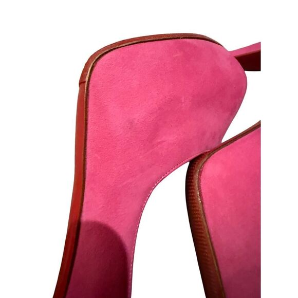 *BOGO FREE* Christian Louboutin Pink Prive Open Toe Velvet Pumps - Picture 12 of 12